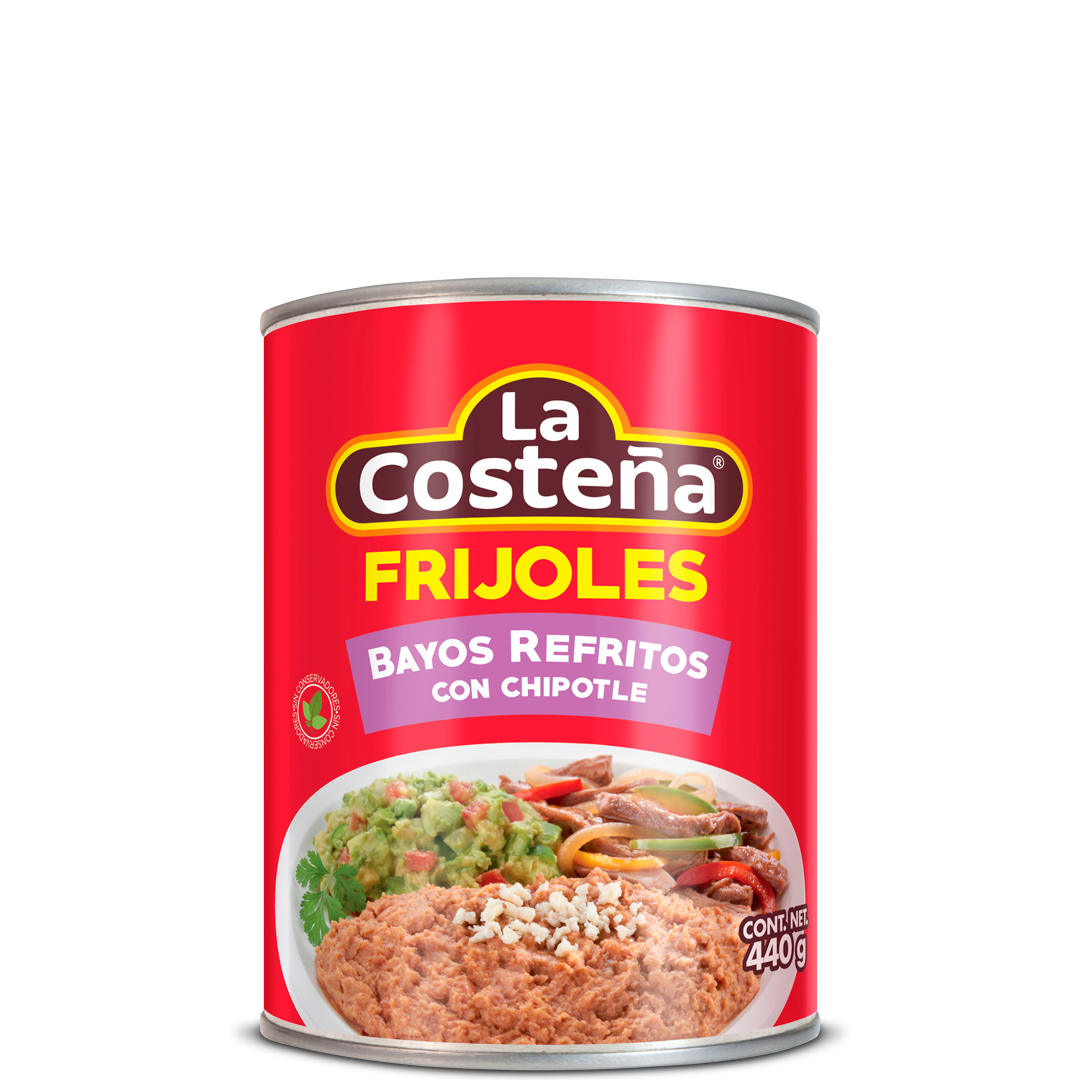 Frijoles bayos refritos con Chipotle